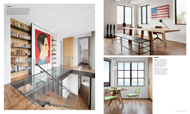 Stairway office and kitchen nook in Luxury San Francisco Home designed by California interior designer