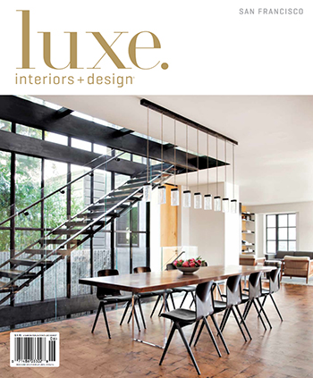 Cover of Luxe Magazine with San Francisco dining room design by Niche Interiors