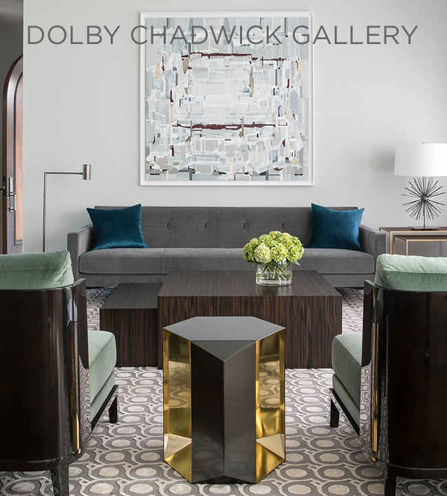 Painting from San Francisco art gallery Dolby Chadwick installed in Pacific Heights home 