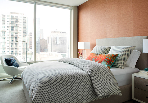 grasscloth wallpaper in SOMA condo