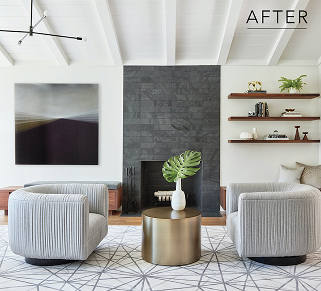 Mid-century modern living room in a San Francisco Bay Area home 