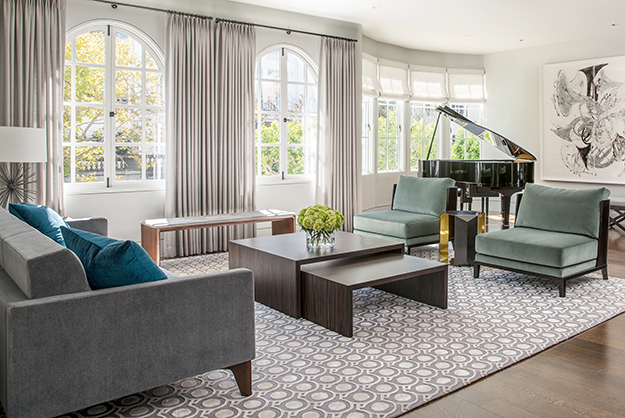 Luxury geometric rug in Pacific Heights Home
