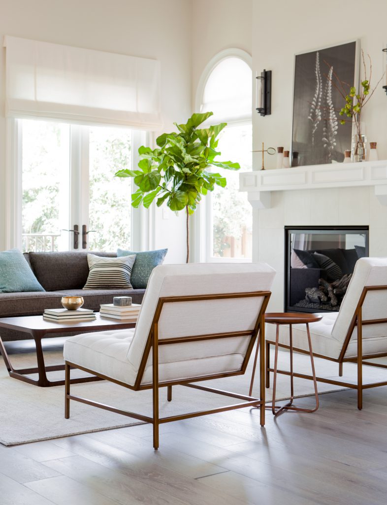 Contemporary Palo Alto living room designed by Eco-friendly Bay Area interior designer 