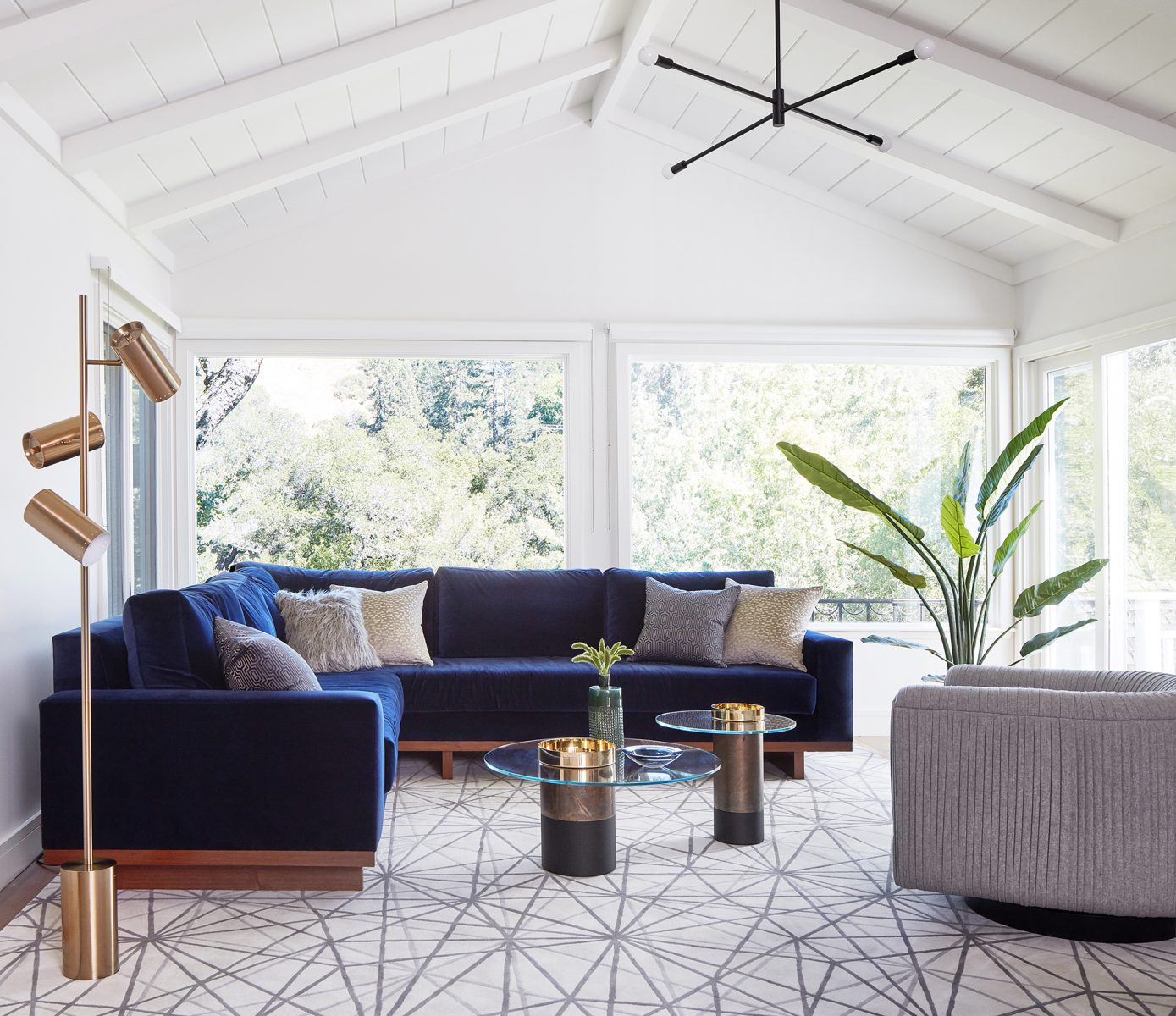 Mid-century living room designed by San Francisco interior designer Niche Interiors