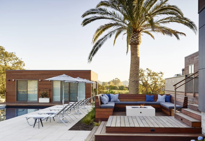 Landscape Design at Napa Vacation Home designed by San Francisco interior designers