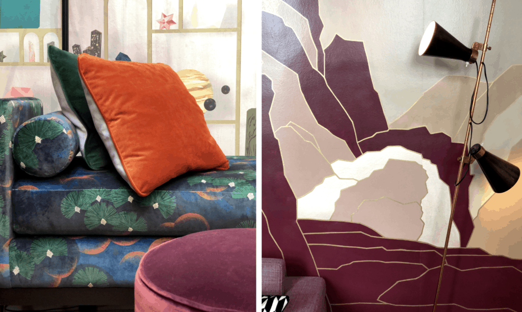 Bold color and pattern fabrics and wallpaper at Paris Deco Off 2020