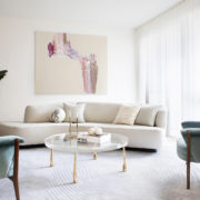 Mid century modern inspired living room design by Niche Interiors, interior designer serving Bay Area and Napa California