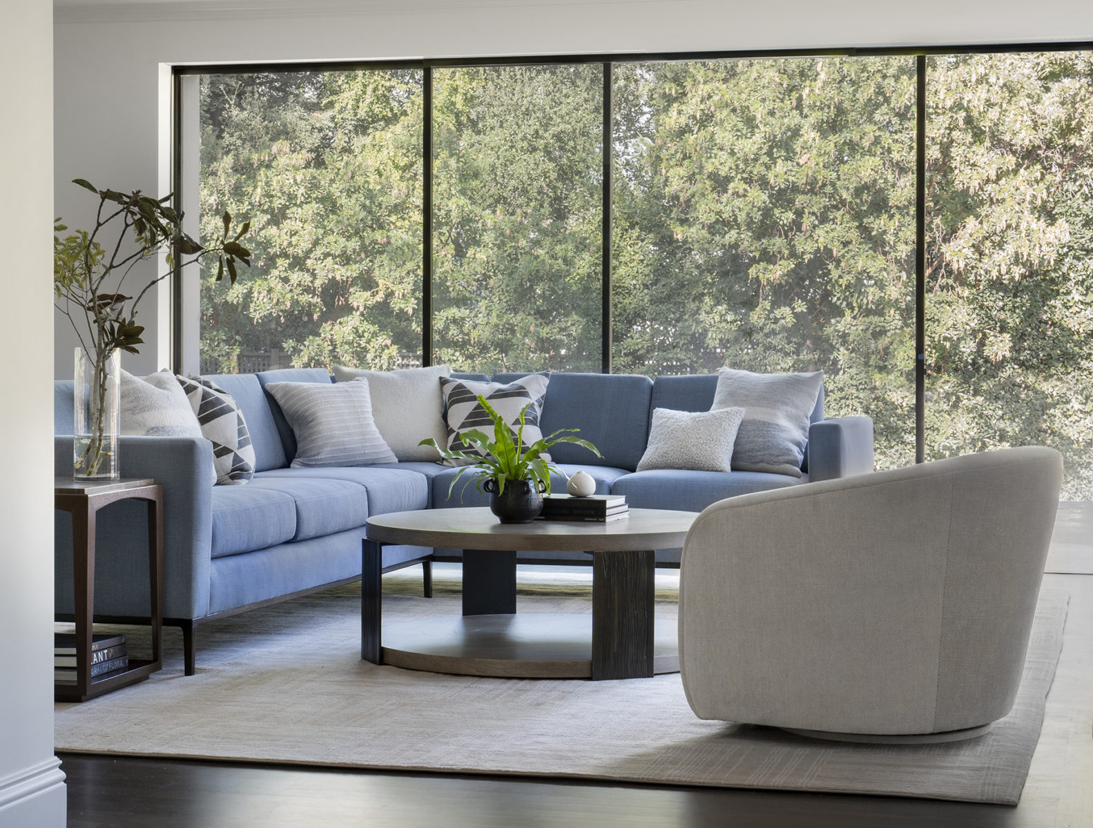 contemporary family room by Atherton interior designer