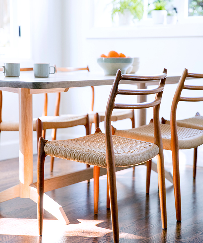 mid century modern dining chairs in Piedmont, California home