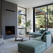 New home design in Menlo Park California with custom sectional sofa by San Francisco interior designer Niche Interiors