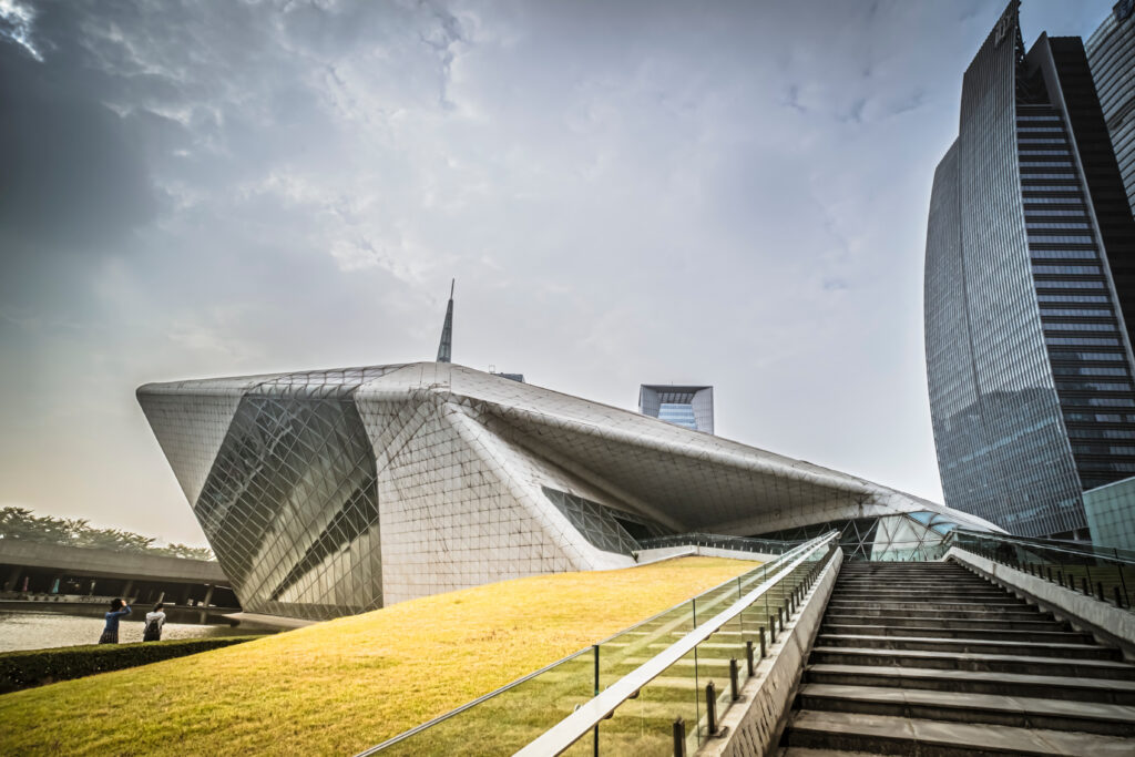 Guangzhou Opera House designed by Zaha Hadid Architect