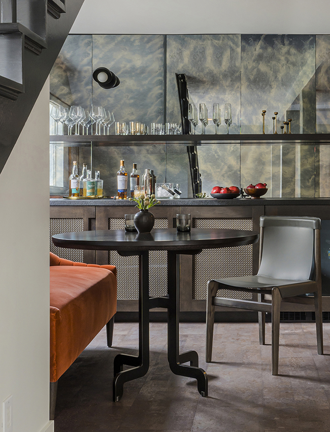 custom bar area in San Francisco home featured in Interiors Magazine and designed by San Francisco interior designers