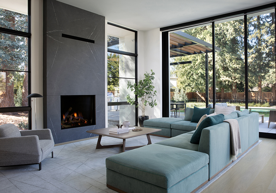 Modern custom sectional sofa by Bay Area interior designers Niche Interiors