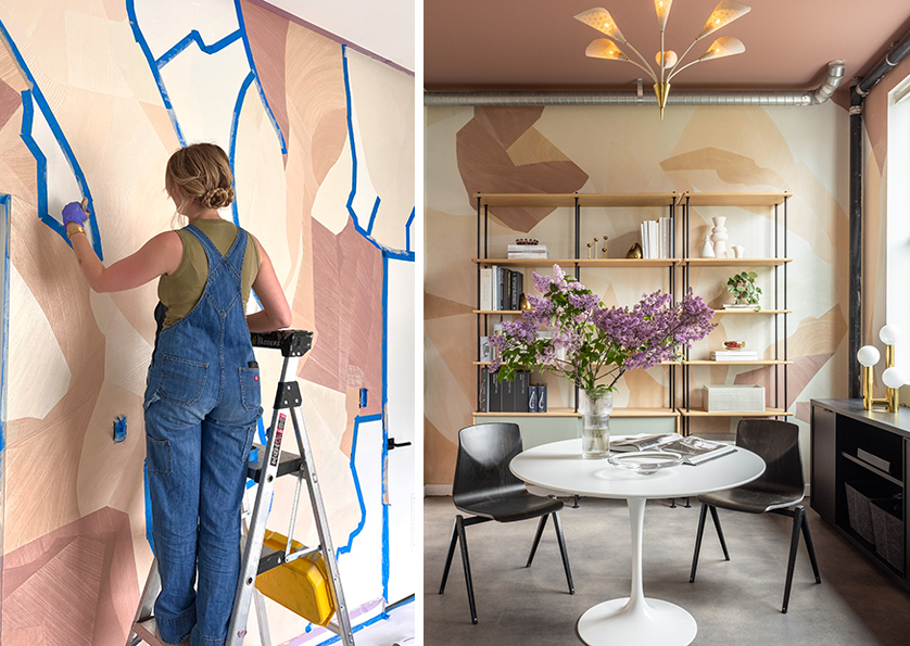 San Francisco interior design firm studio with walls painted by Caroline Lizarraga