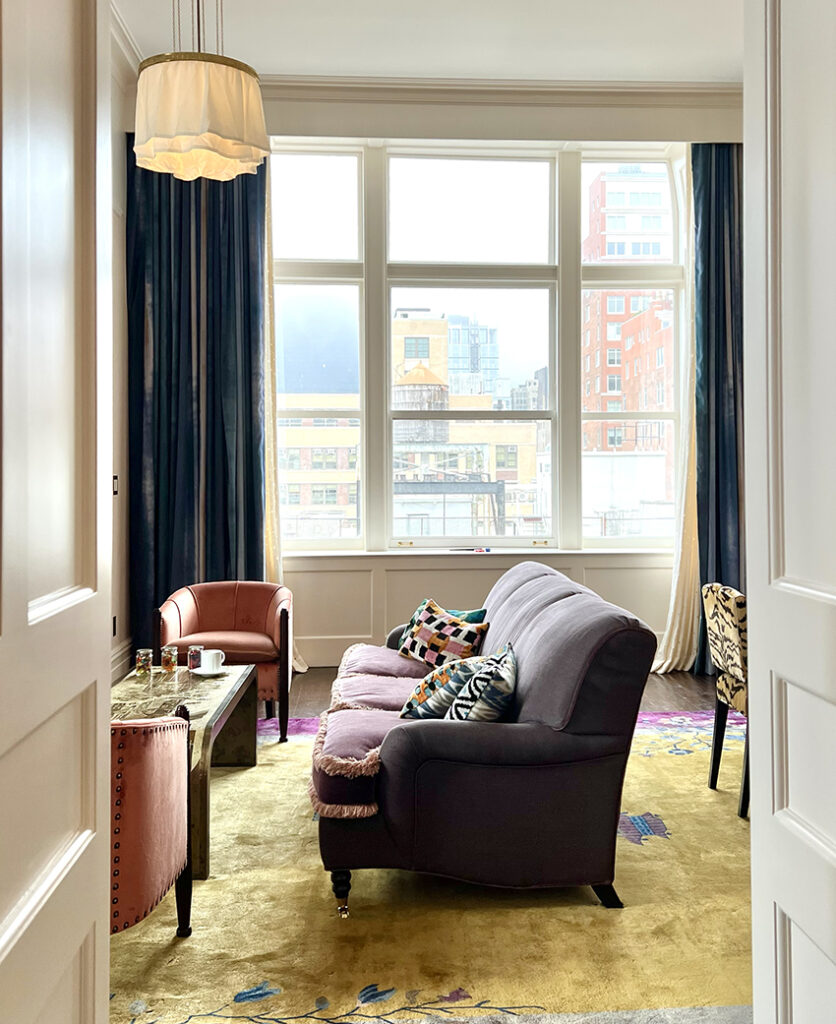 high-end interior design of New York hotel