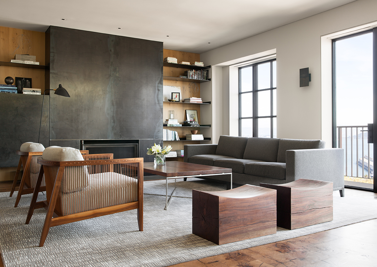 niche interiors' signature warm california modernist aesthetic in custom ground-up modern home in san Francisco