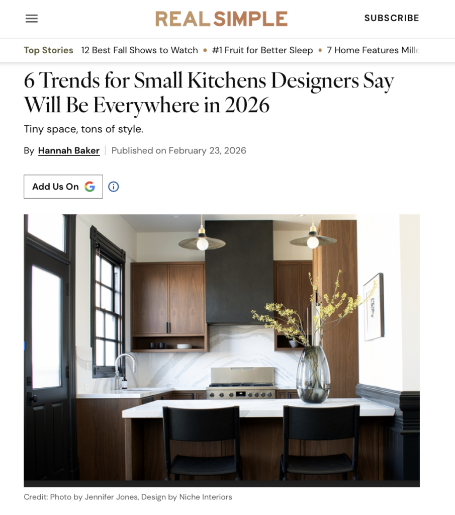 niche interiors kitchen design tips featured in real simple magazine