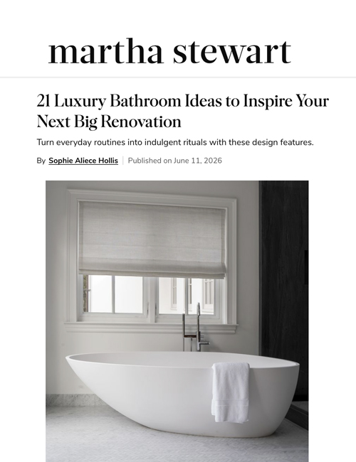 luxury Bay Area interior designer featured in Martha Stewart in 2026